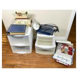 Plastic Drawer Units With Albums and Misc Items