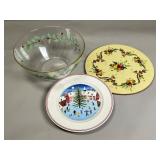 Holiday Bowl, Villeroy & Boch Plate, Lenox Trivet