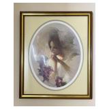 Framed Print of Woman with Flowers