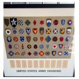 Two Used Framed US Army Divisions framed patches