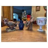 Nice grouping of ceramic, cobalt and porcelain vases