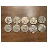 (10) Kennedy Half Dollars….1971, 1971-D, 1977, 1981-P and 1984-P
