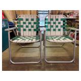 (2) nylon strapping lawn chairs