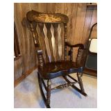Vintage solid wood rocking chair…..very similar to Nichols & Stone but not marked….24-1/2 x 17-1/2 x 42-1/2 tall overall