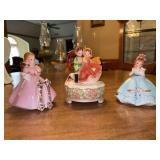 Grouping of (3) Vintage Josef Originals…..11th Birthday Angel Girl Figurine, Lara’s Theme Music Box and Pet Series Girl in Blue Dress holding kitten