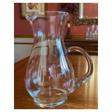 Princess House Etched Heritage Design Pitcher…..10” tall