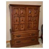 MCM Link-Taylor armoire with 2 hidden drawers and inside shelving along with 2 bottom drawers…..42 x 19 x 59 tall…..in great condition