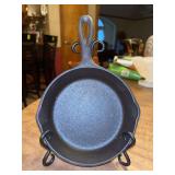 Lodge 3 cast iron skillet (marked D on bottom)…..6-3/4”