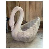 Very heavy concrete swan yard decor