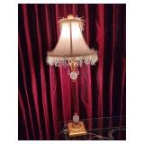Decorative Lamp with Whimsical Shades...30" tall...open face orbs are acrylic & prisms are glass