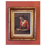 Gorgeous reproduction of "Fille lisant" (Girl Reading) by the French artist Jean-Baptiste-Camille Corot…..20-1/4 x 24-1/4