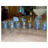 Grouping of very decorative pewter thimbles
