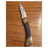 Coast Cutlery Co. lock back pocket knife with brass/wood handle…..3-1/2” closed