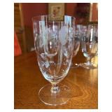 Set of 4 Princess House Crystal Heritage Design Iced Tea Glasses…..6” tall