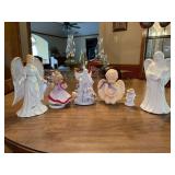 Grouping of ceramic and porcelain angels…..ranging from 3-1/2 to 9-1/2” tall….makers include PartyLite, Enesco, Craven Pottery