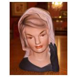 Vintage (1964) INARCO (E-1852) porcelain Jackie Kennedy Head Vase…..6” tall