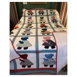 Vintage King Size Sun Bonnet Sue Appliqued Quilt