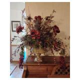 Great looking artificial florals centerpiece in resin urn planter