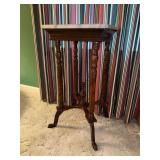 Vintage American French Country Side Table with White Marble top…..14-1/4” square x 28-1/2” tall