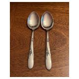 Pair of sterling Easterling Rose Spray teaspoons……51.8 grams