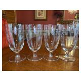 Set of 4 Princess House Crystal Heritage Design Iced Tea Glasses…..6” tall
