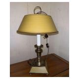 Vintage quaint bedside lamp with brass base…..13-1/2” tall