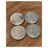 Set of 4 Eisenhower Dollars…..(3) 1972 that are 40% silver and (1) 1978…..all are mint mark D