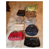 Grouping of ladies handbags in various materials, design and sizes