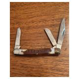 Vintage Old Hickory stag handle 3-blade pocket knife…..3-1/4” closed