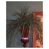 Beautiful decorative metal wall sconce with plastic greenery…..12” tall