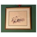 Beautiful magnolia watercolor print by Bertrand…..20 x 17