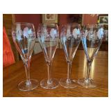 Set of 4 Princess House Crystal Heritage Design Toasting Glasses…..8” tall
