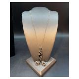 Sterling chain and pendant with post-back sterling earrings…13 grams