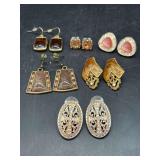 (6) pair of dress up/down post-back and wire earrings
