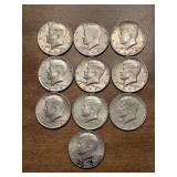 (10) Kennedy Half Dollars….1972-D, 1973 and 1979