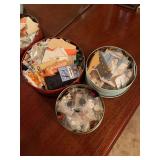 3 vintage tins full of vintage buttons