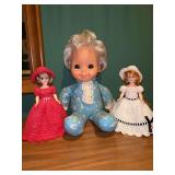 Vintage Mattel Baby Love Light (needs batteries) and (2) dolls with pretty hand crafted dresses and hats