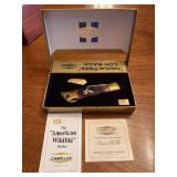 CAMILLUS “American Wildlife Series” LOK*BACK collectors knife “Howling Coyote”…..14K gold plated