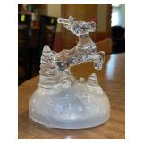 Cristal d’ Auques Crystal Musical Rudolph….in working condition…..6-1/4” tall and in original box