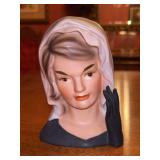 Vintage (1964) INARCO (E-1852) porcelain Jackie Kennedy Head Vase…..6” tall