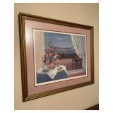 Vintage signed and numbered (2129/3777) Louise Dunavant “River Terrace” framed print…..33 x 27-1/4