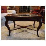 Hekman Rue de Bac Oval Coffee table with beveled edge glass top...36 long x 25w x 20-1/2 tall