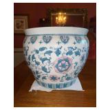 Very nice Asian-influenced planter…..14”D x 12” tall