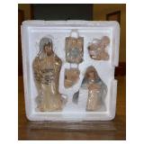 NIB Seraphim Classics “For Unto Us A Child is Born” (70128) resin nativity set in original box