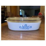 Corning Ware Blue Cornflower 9-3/4 square x 2 tall lidded casserole