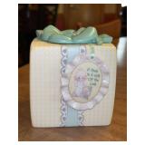 ENESCO Precious Moments porcelain piggy bank….3-3/4” square x 4-1/2” tall and in original box