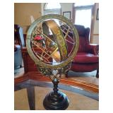 Vintage Armillary Sphere old world globe on resin base...18" tall