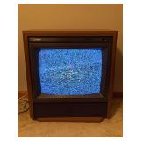 Vintage (1991) Quasar Console TV on swivel base with remote in working condition…..28-1/2 x 16-1/2 x 31 tall