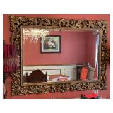 Incredible looking gold gilt framed beveled mirror…..45 x 33