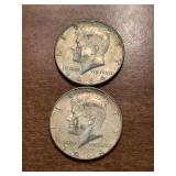 (2) 1964 (90% silver) Kennedy Half Dollars
